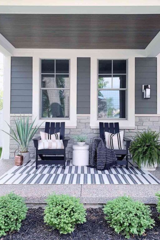 Cozy porch seating area for curb appeal